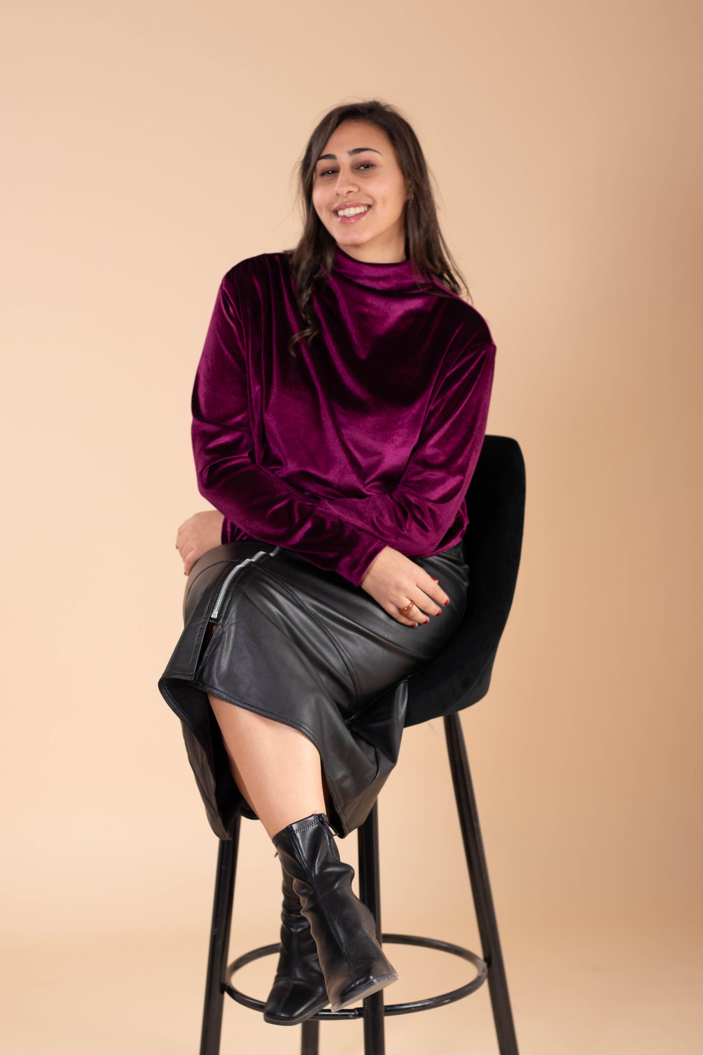 Burgundy Velvet Top