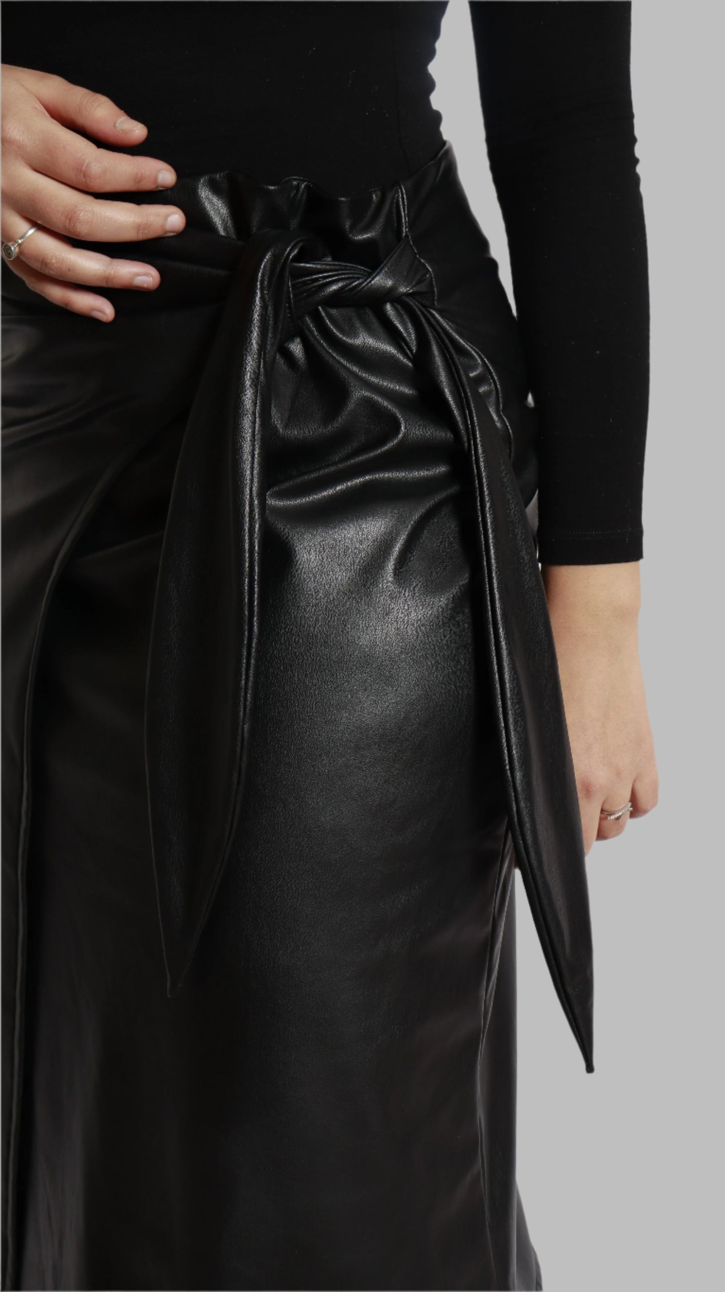 Wrap Leather Skirt
