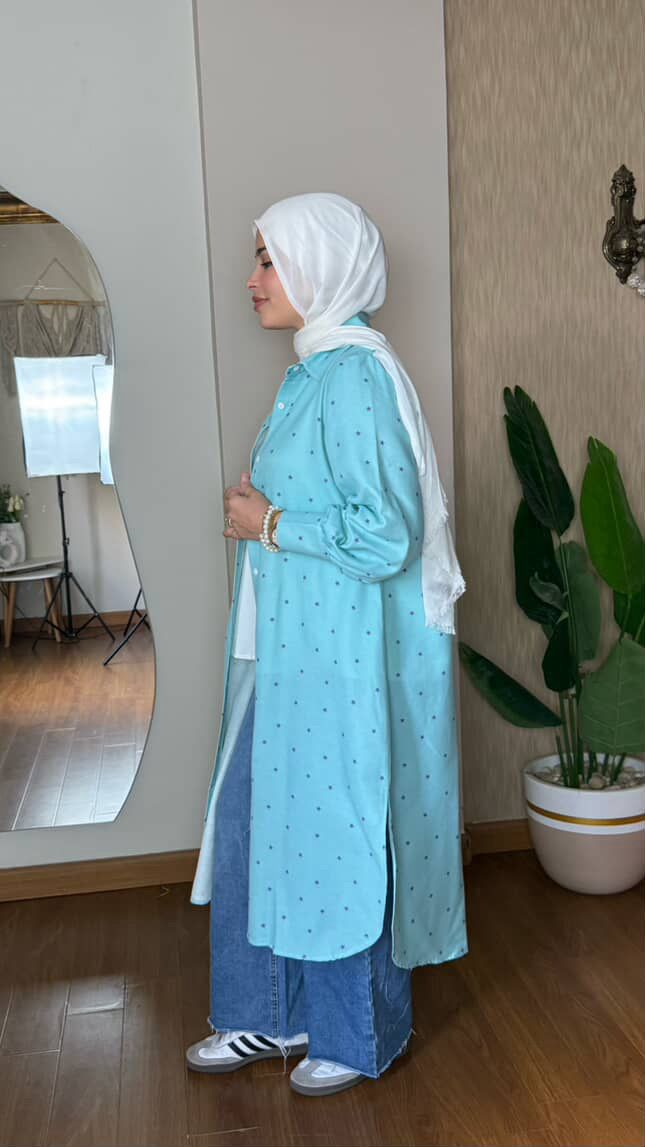 Turquoise Stars Long Chemise