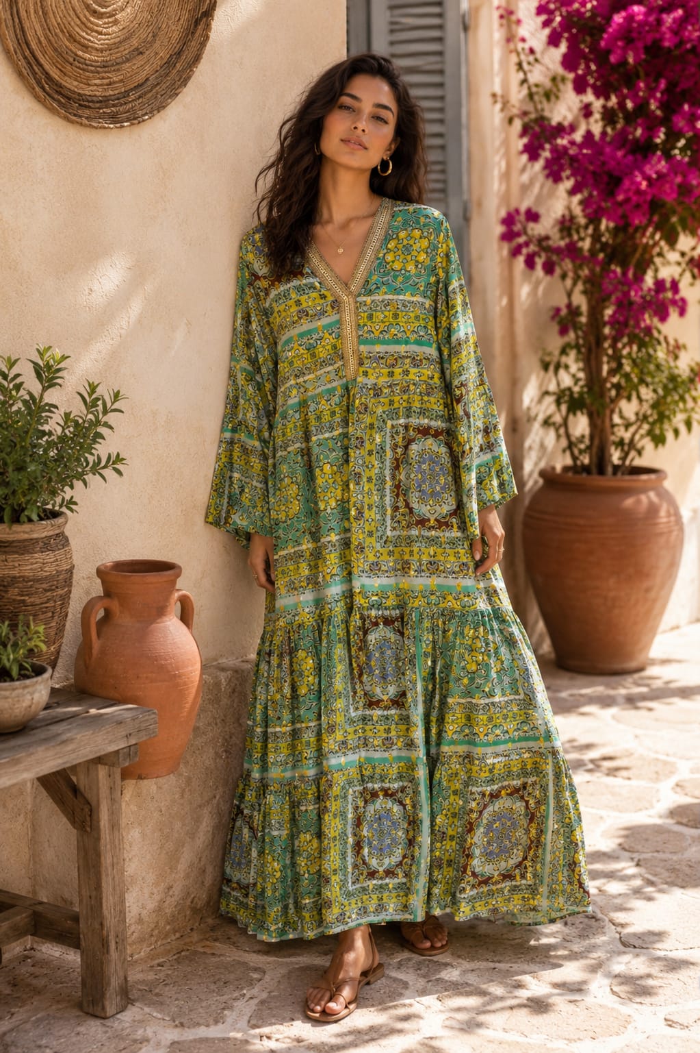 Gypsy Bloom Collection Green Dress