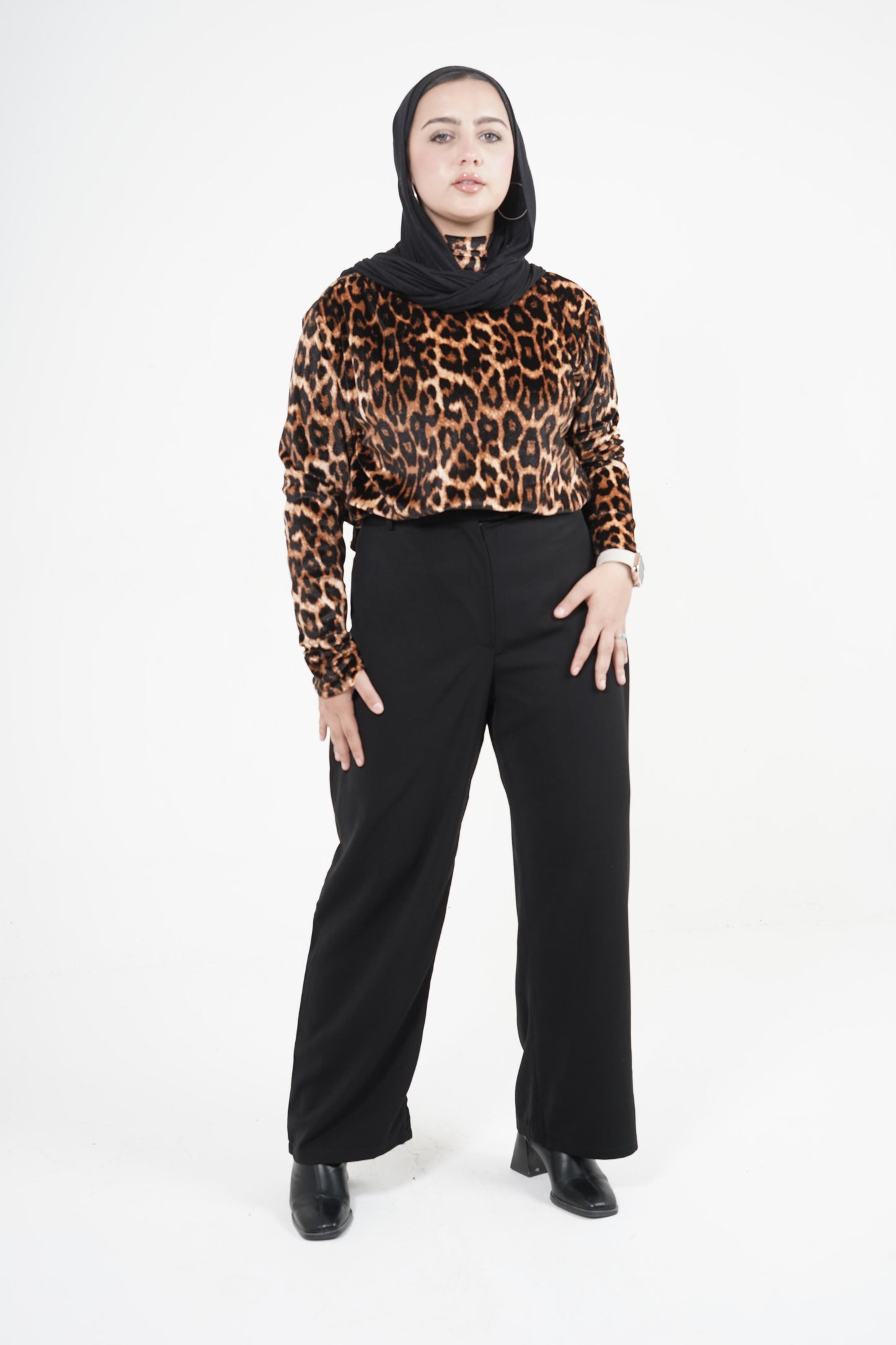 Leopard Browny Velvet Top