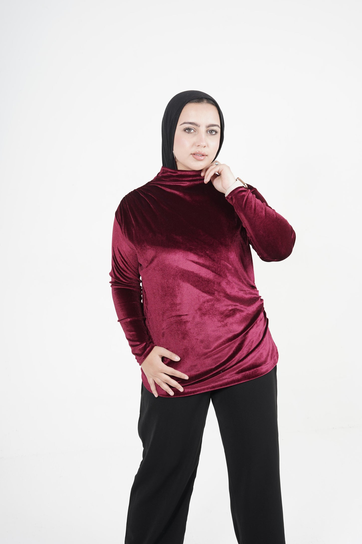 Burgundy Velvet Top