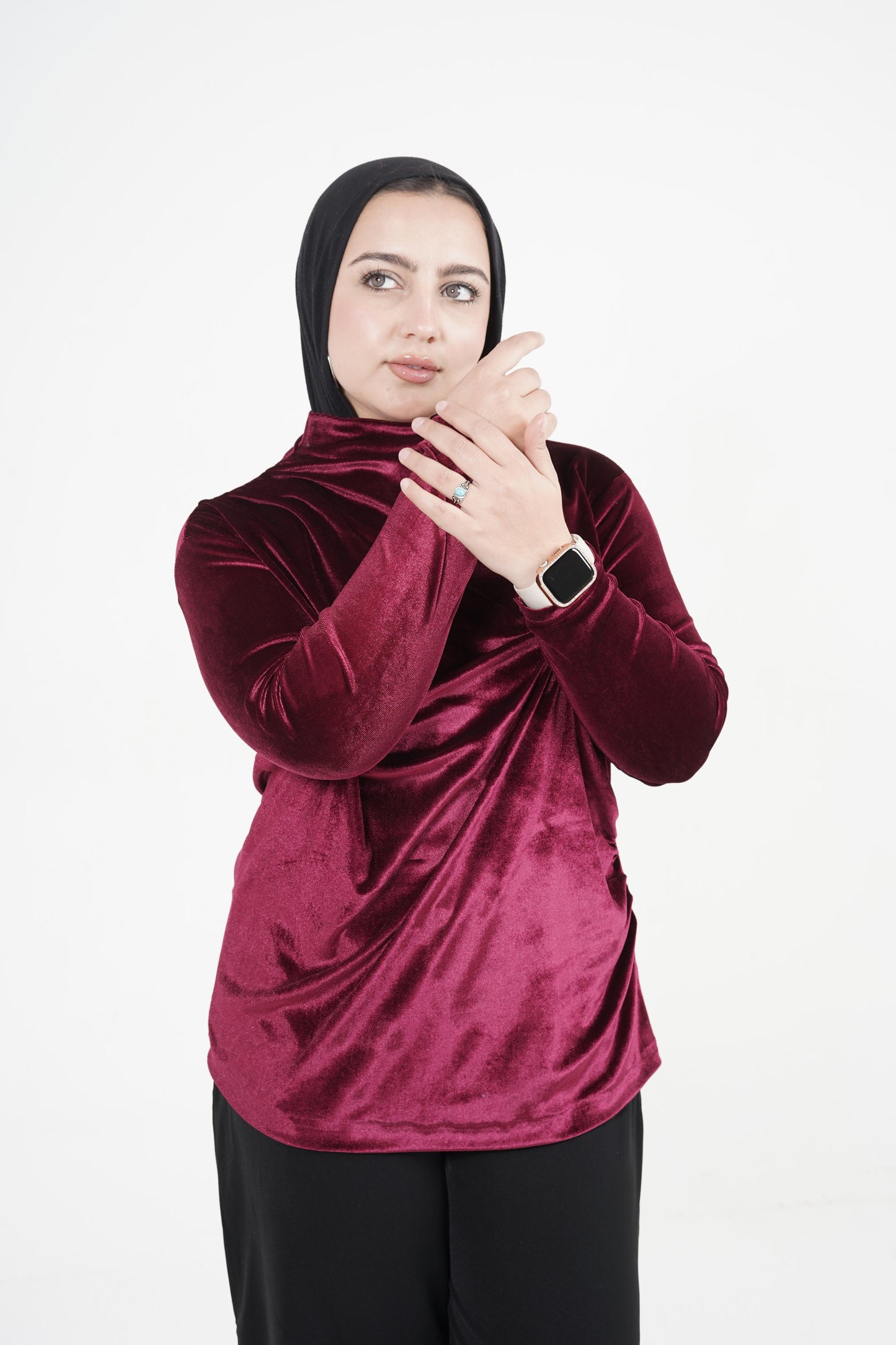 Burgundy Velvet Top
