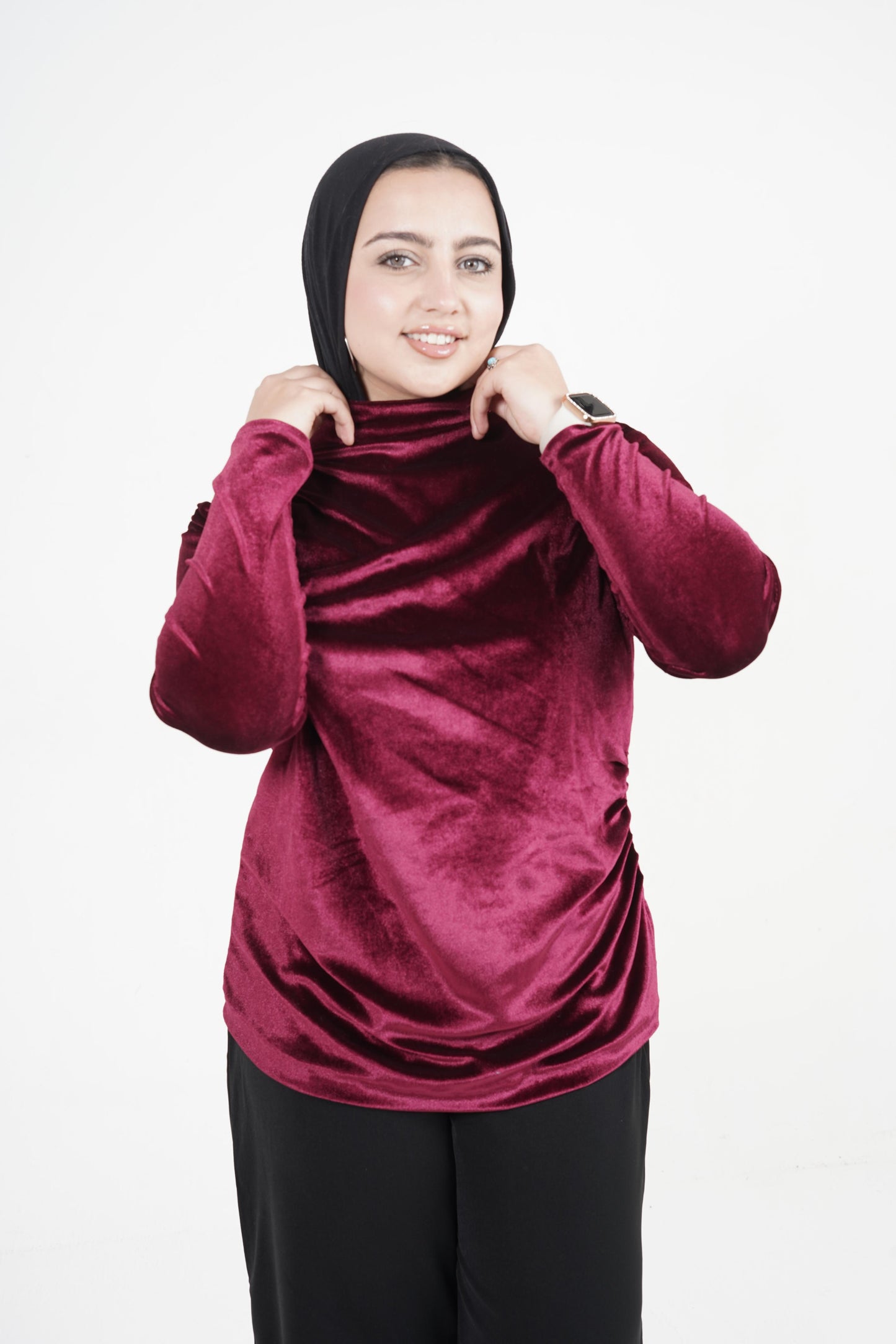 Burgundy Velvet Top