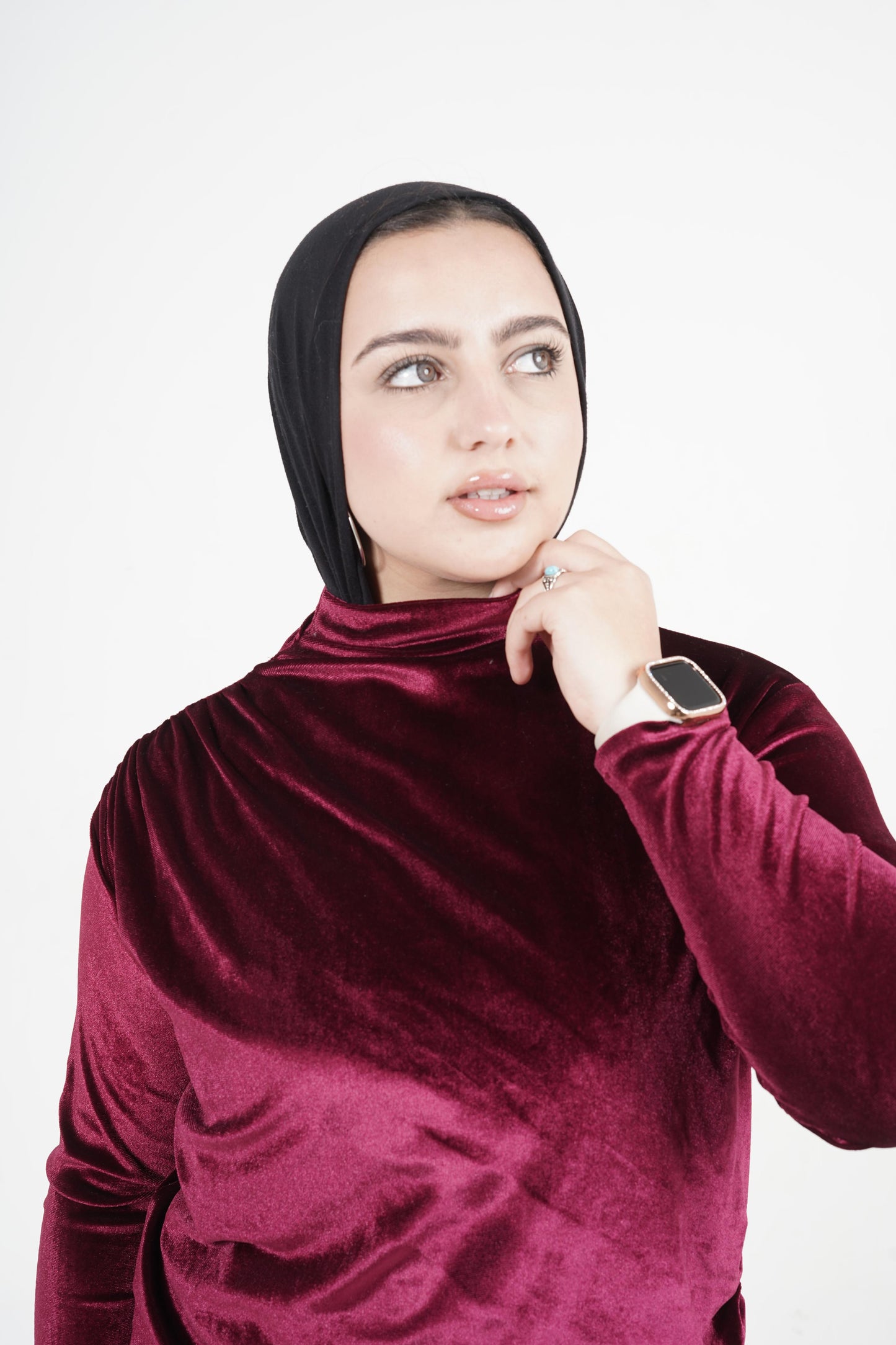Burgundy Velvet Top
