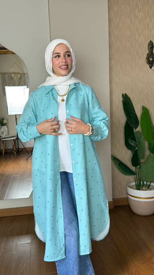 Turquoise Stars Long Chemise