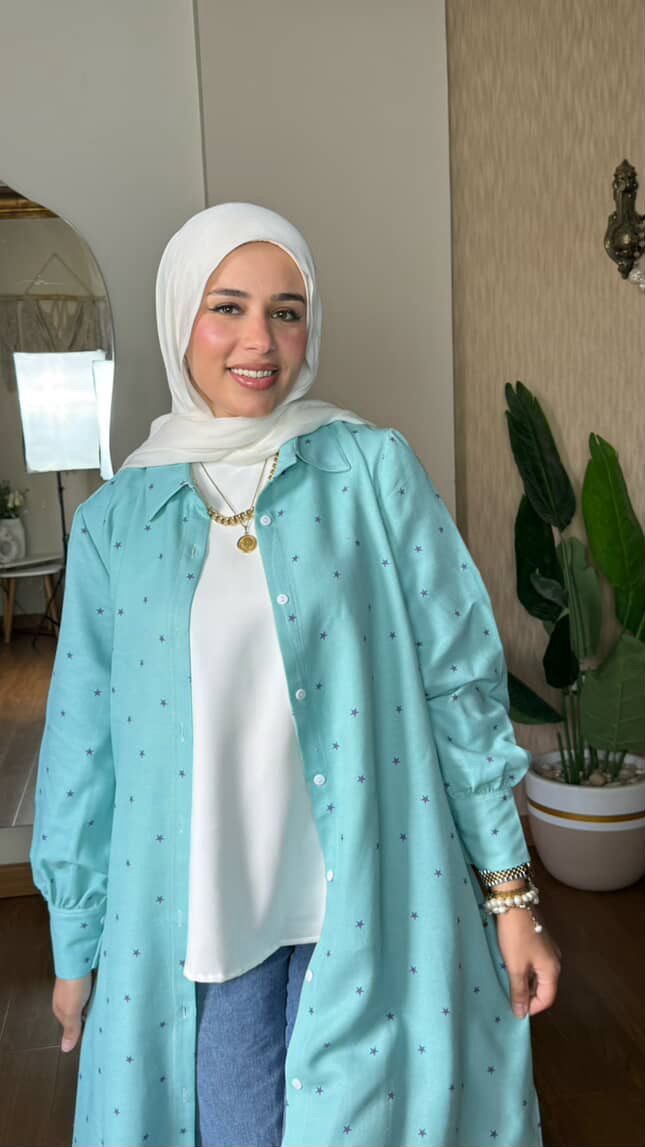 Turquoise Stars Long Chemise