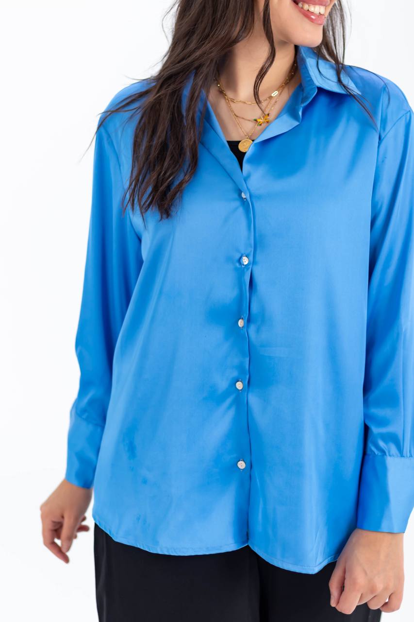 Satin Blue Shirt