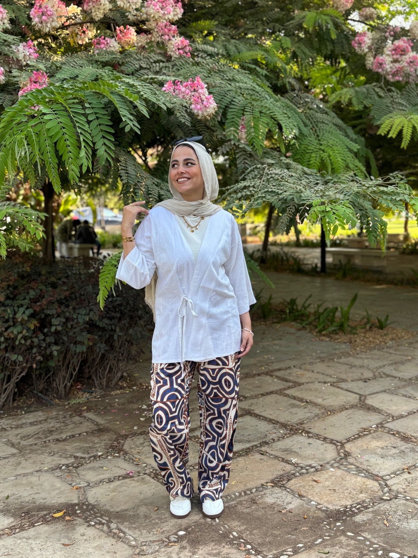 Geometric Wide leg Pants