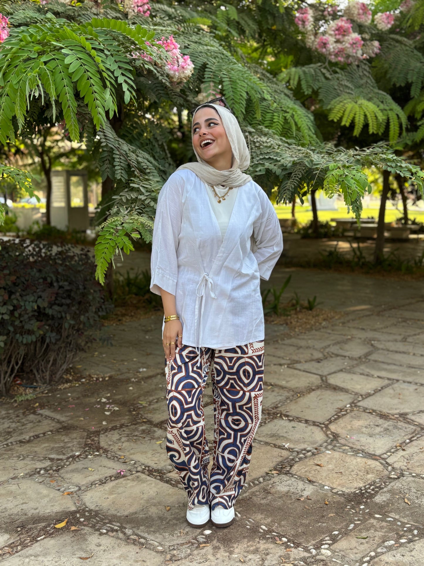 Geometric Wide leg Pants
