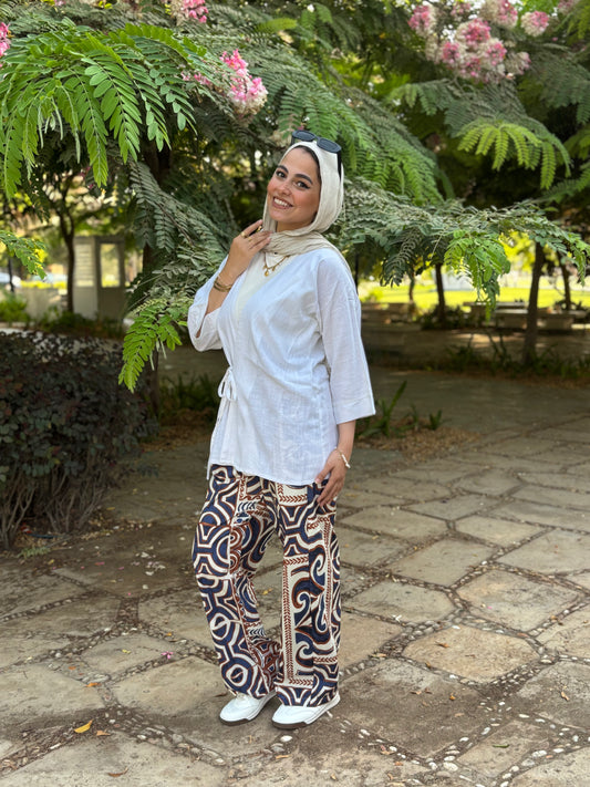 Geometric Wide leg Pants