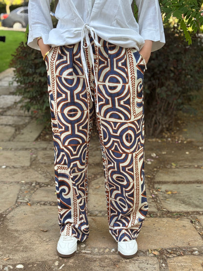 Geometric Wide leg Pants