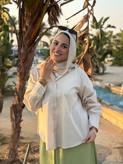 Poplin Vibes Beige Shirt