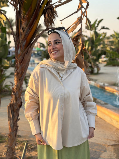 Poplin Vibes Beige Shirt