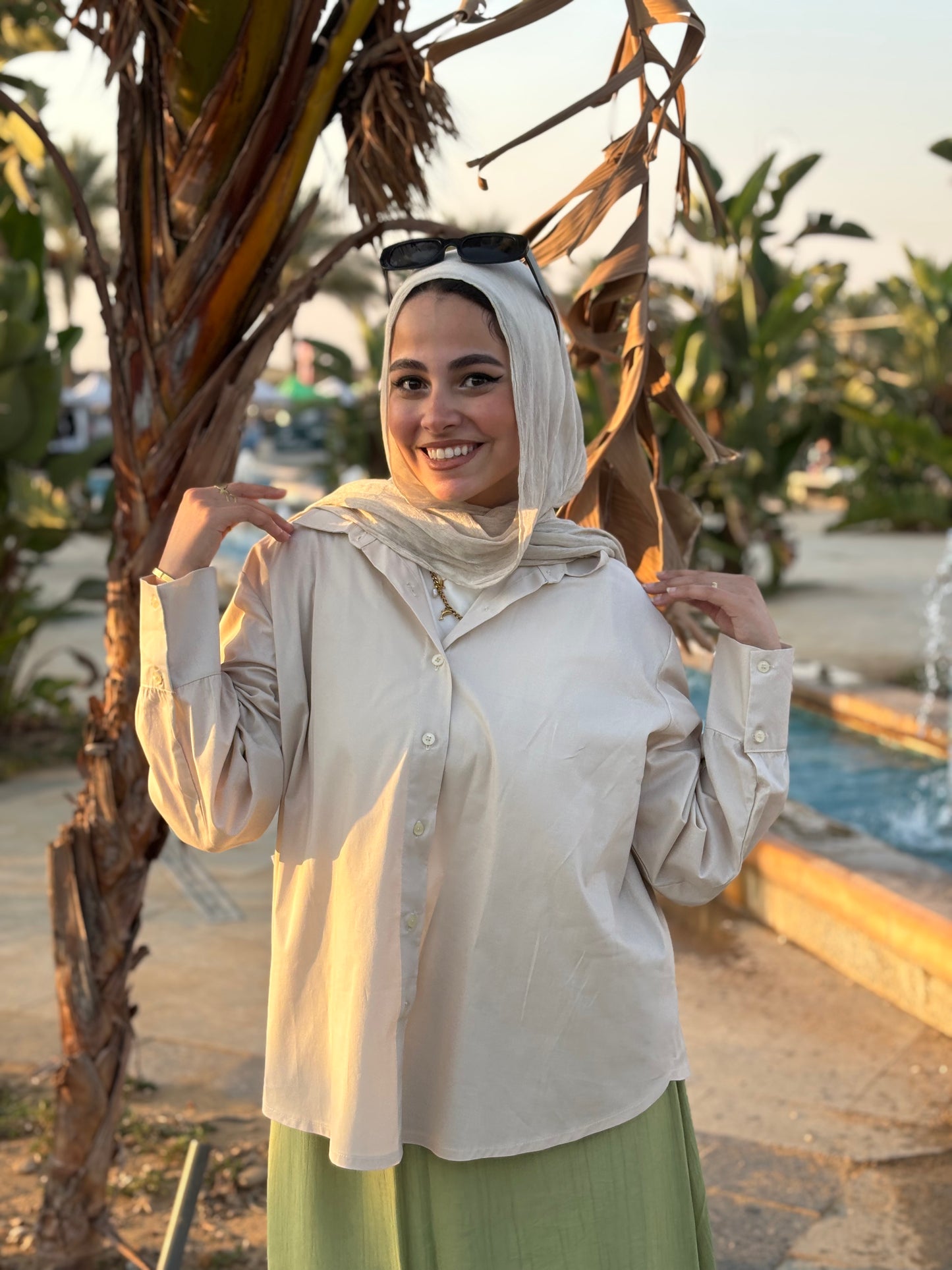 Poplin Vibes Beige Shirt