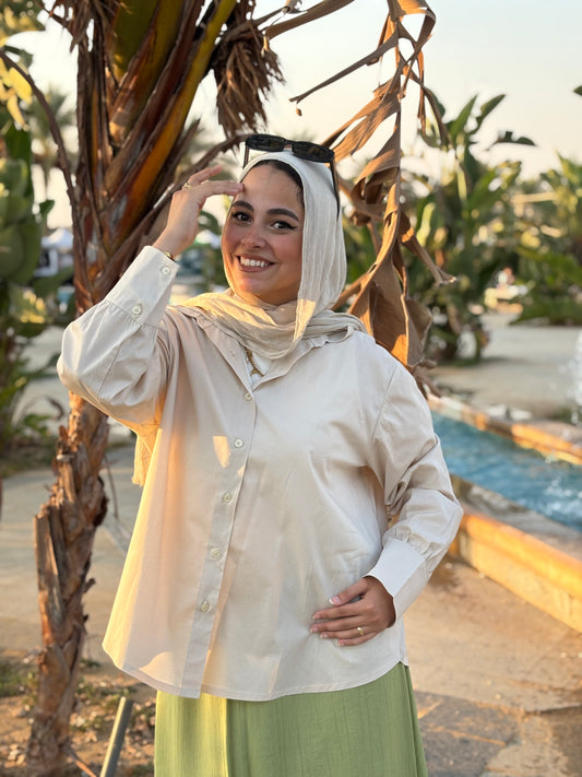 Poplin Vibes Beige Shirt