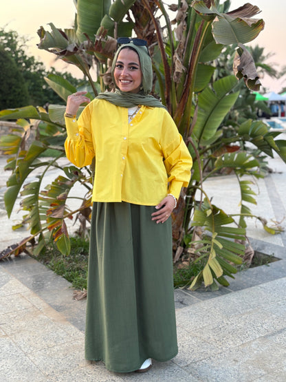 Poplin Vibes Yellow Shirt