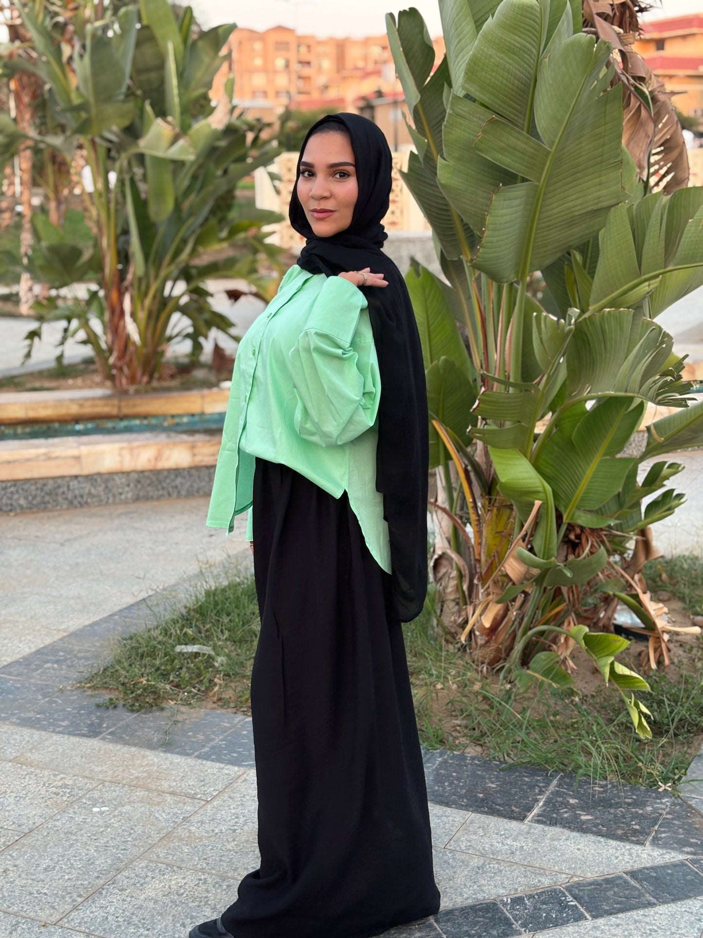 Poplin Vibes Green Shirt