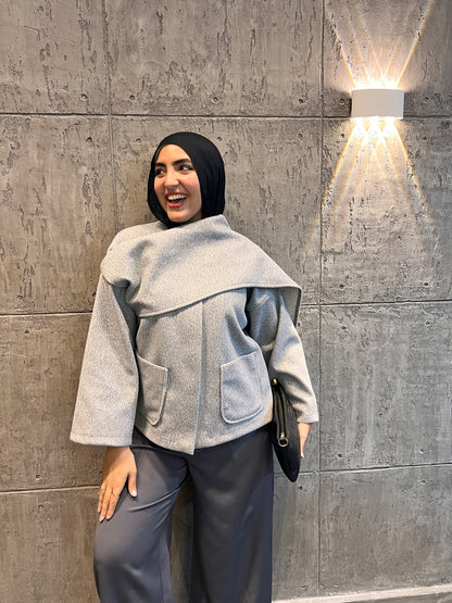 Grey Scarf Jacket
