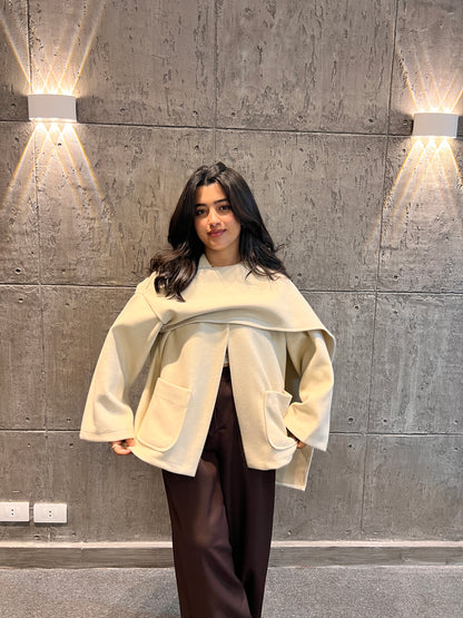 Beige Scarf Jacket