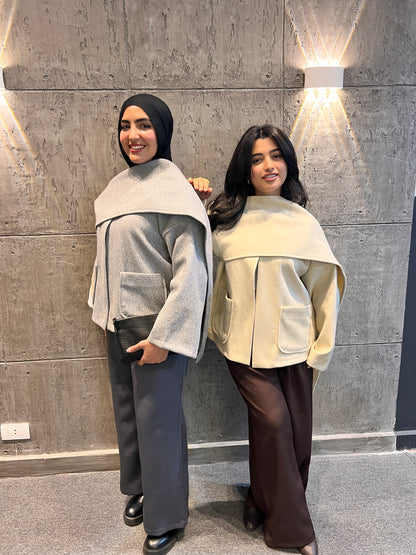Beige Scarf Jacket