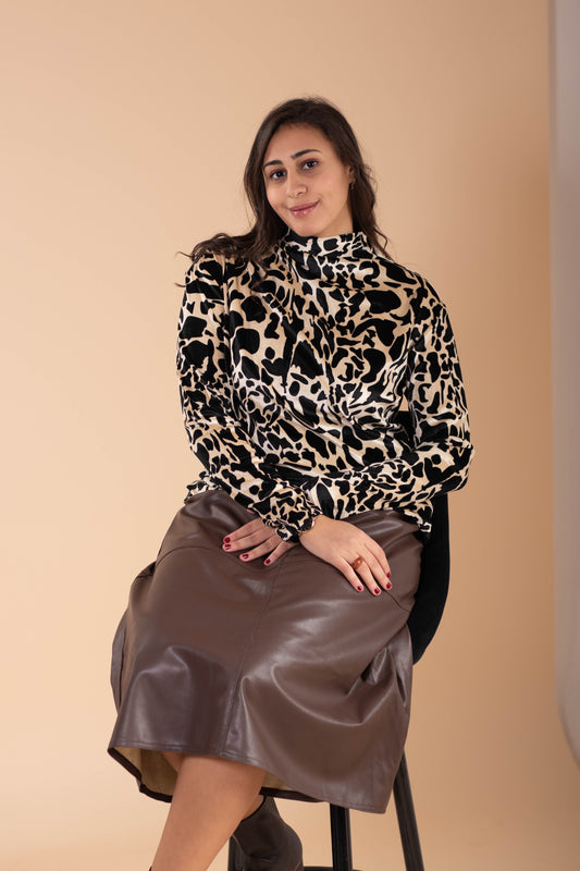 Leopard Velvet Top