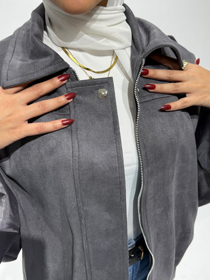 Metallic Grey  Lined Jacket
