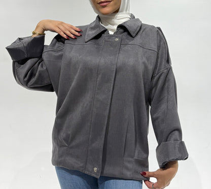 Metallic Grey  Lined Jacket