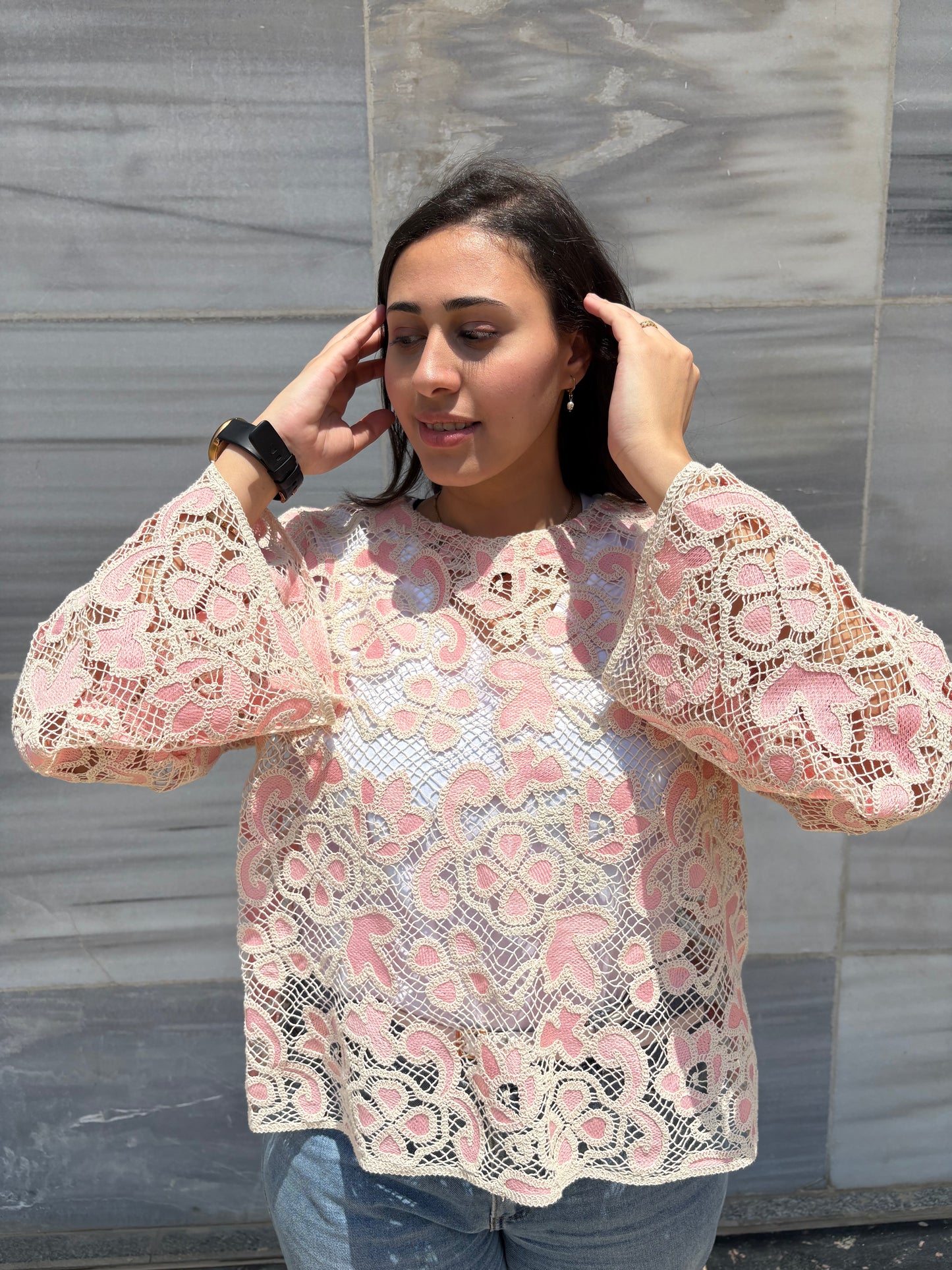 Floral bell sleeves top