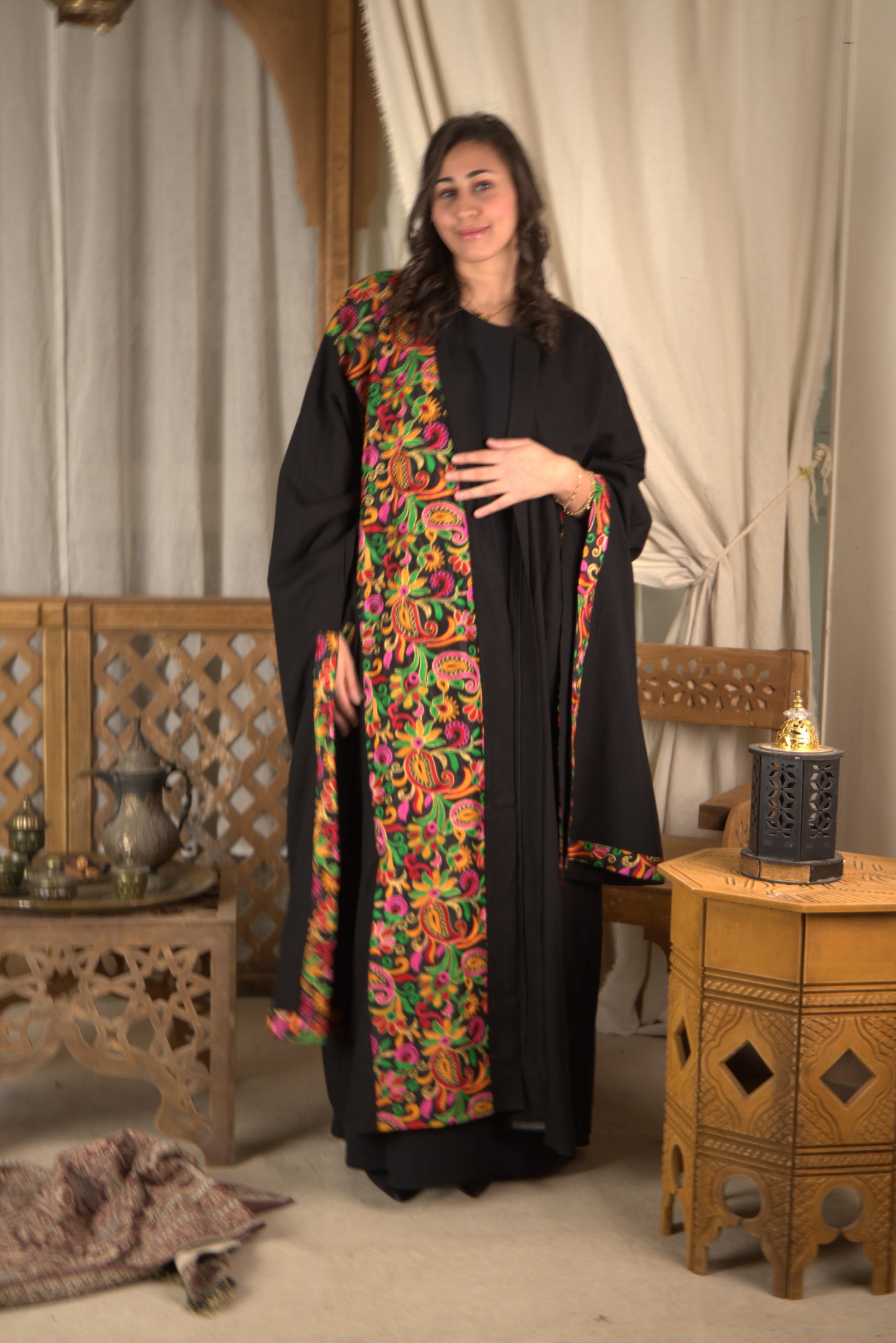 Colorful Shawl Kaftan Long Sleeve