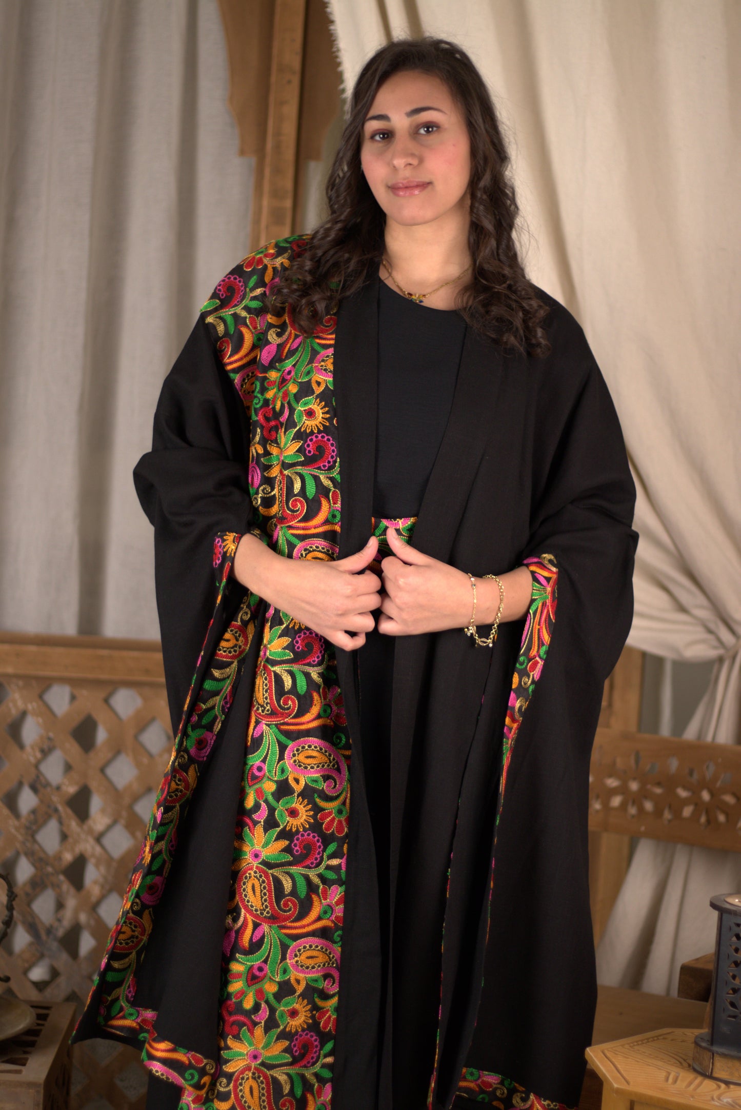 Colorful Shawl Kaftan Long Sleeve