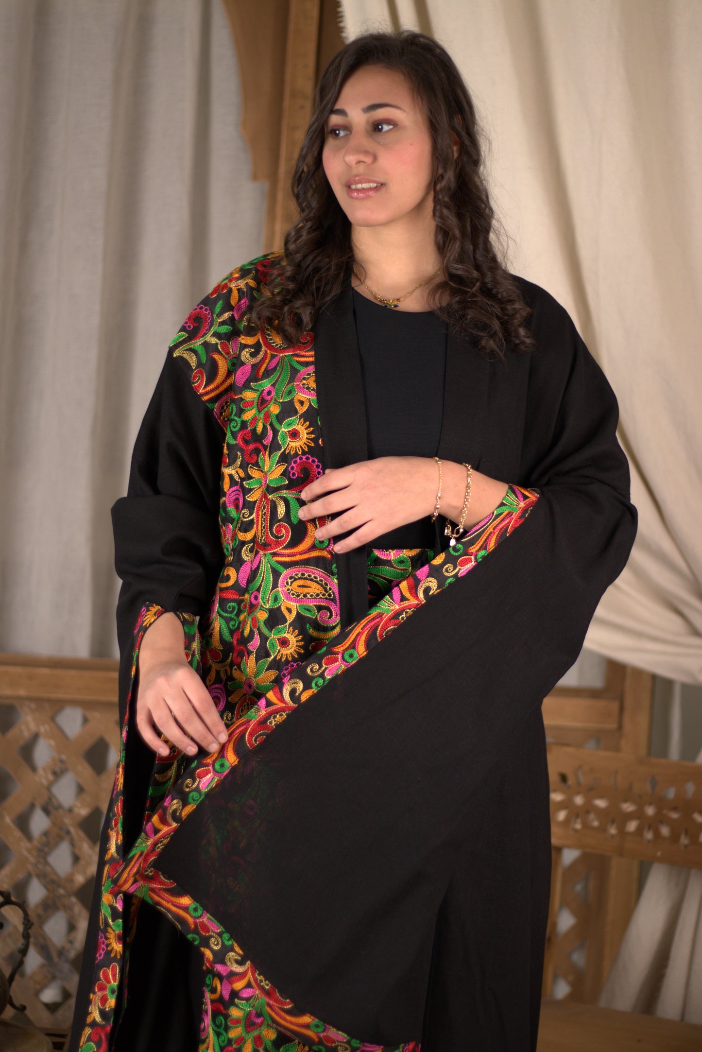Colorful Shawl Kaftan Long Sleeve