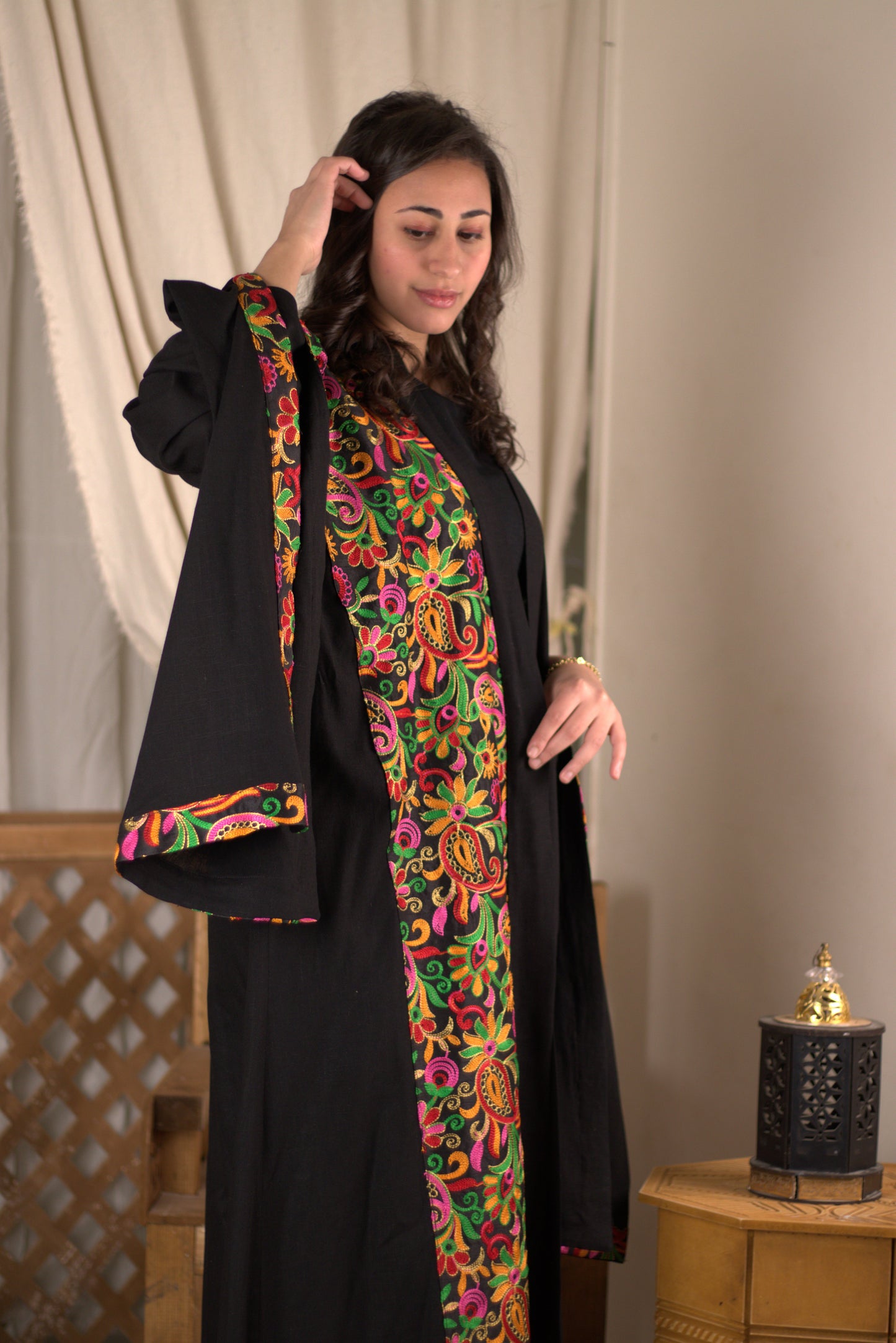 Colorful Shawl Kaftan Long Sleeve