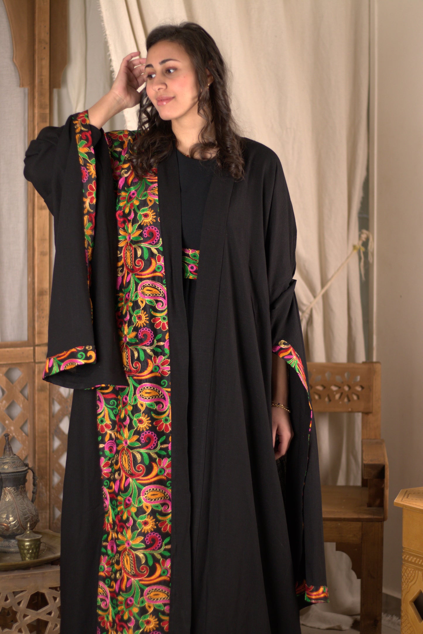 Colorful Shawl Kaftan Long Sleeve