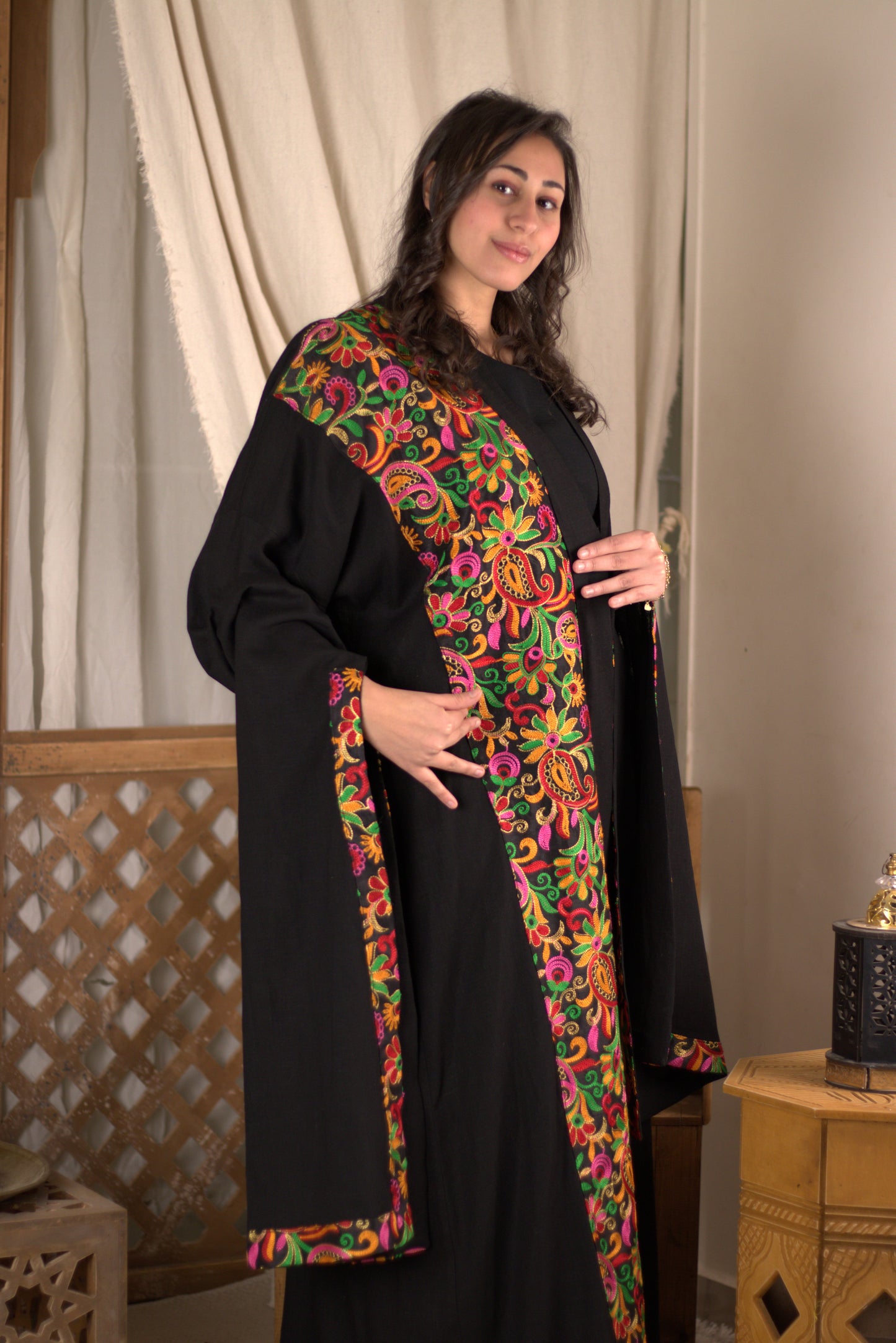Colorful Shawl Kaftan Long Sleeve