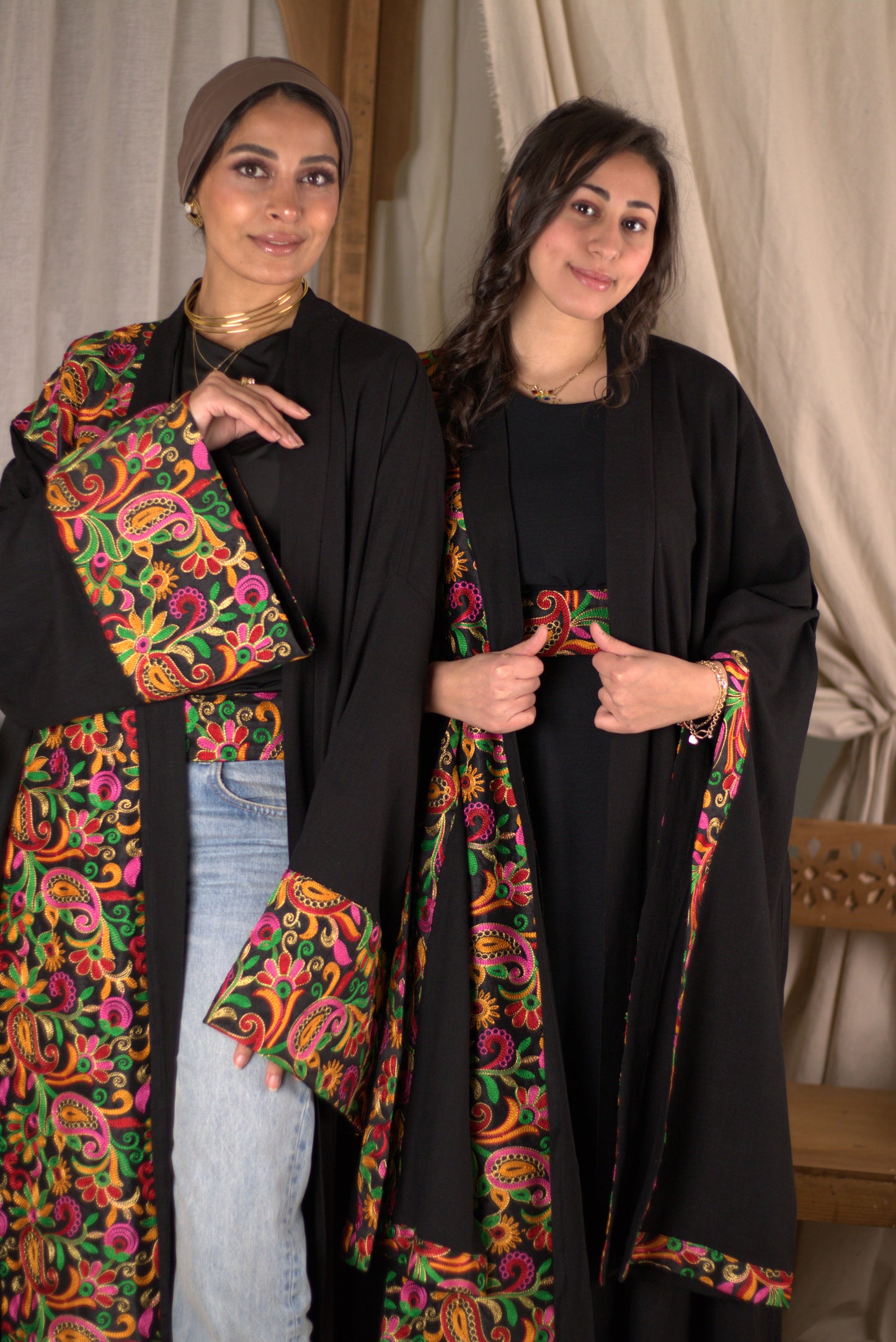 Colorful Shawl Kaftan Long Sleeve