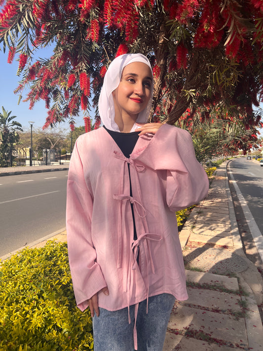 Pink Powder tie top