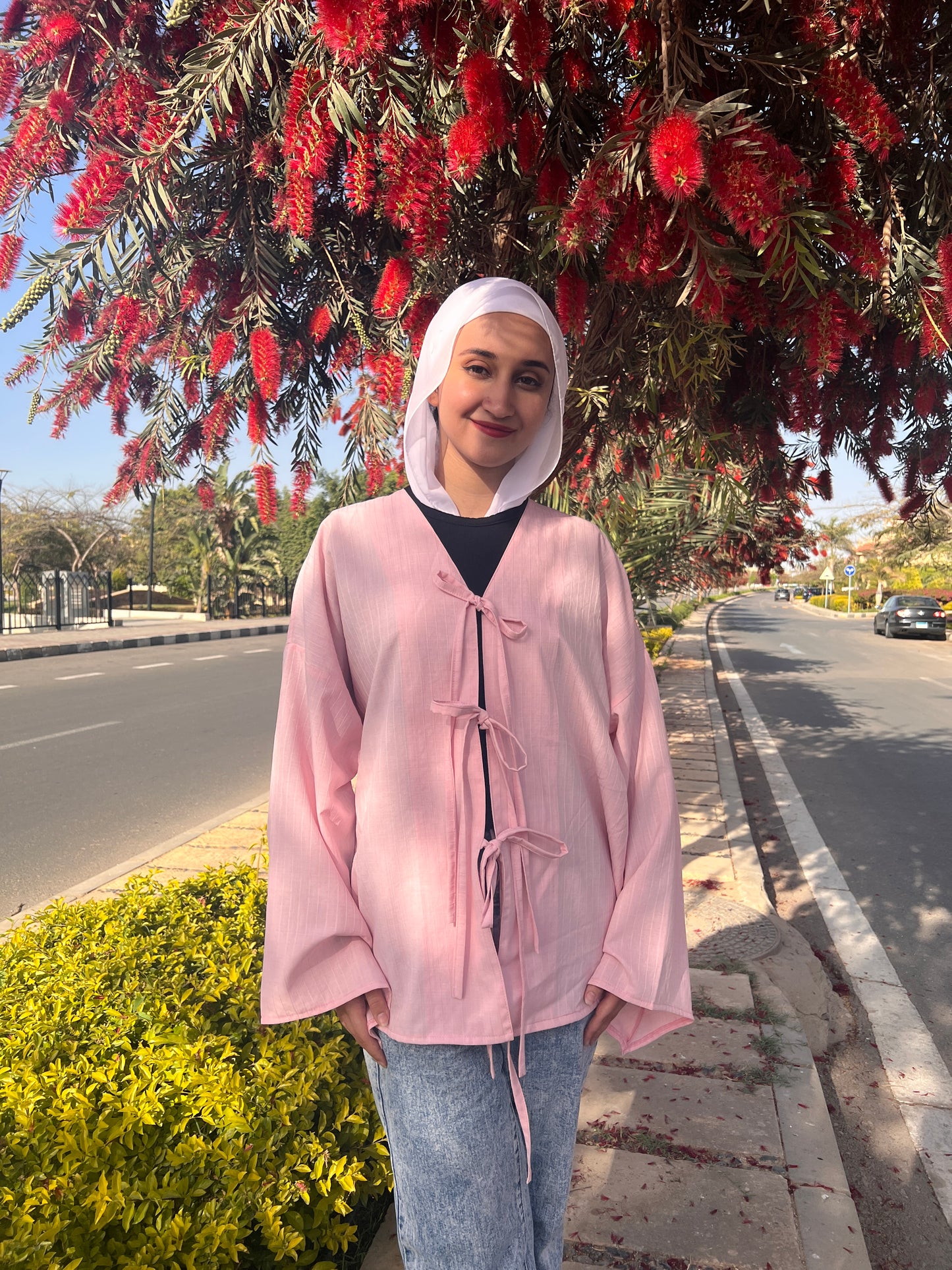 Pink Powder tie top