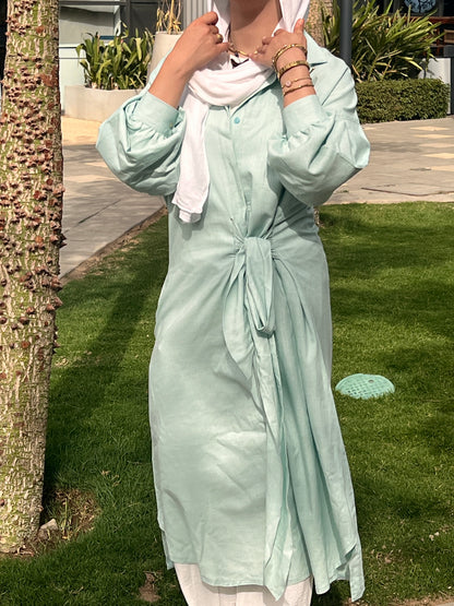 Pistachio Green Linen Set