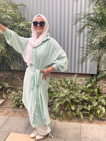 Pistachio Green Linen Set