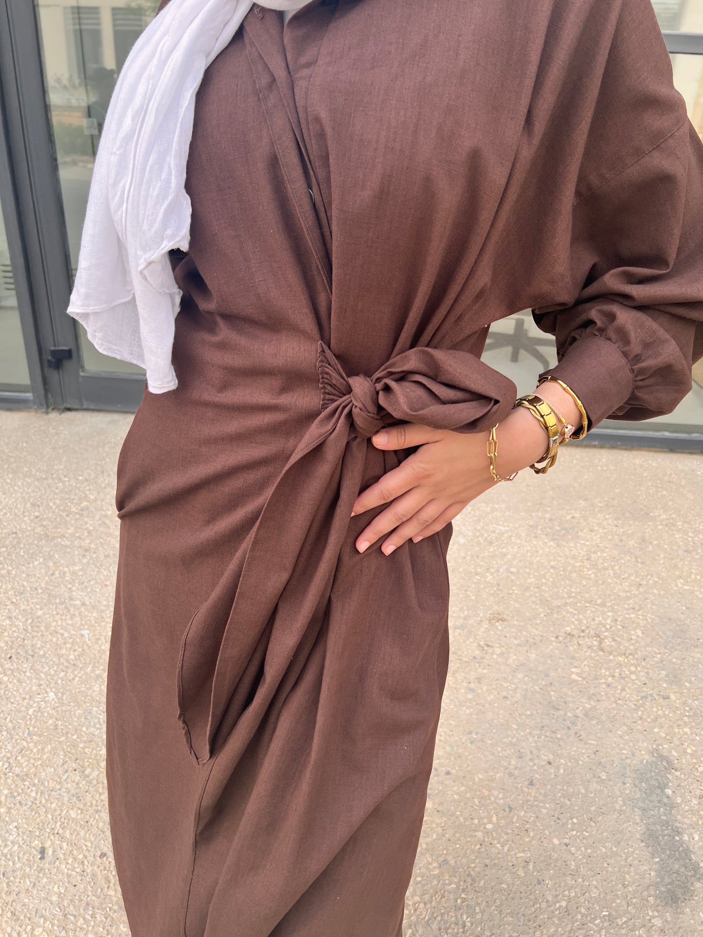 Cocoa Brown Linen Set