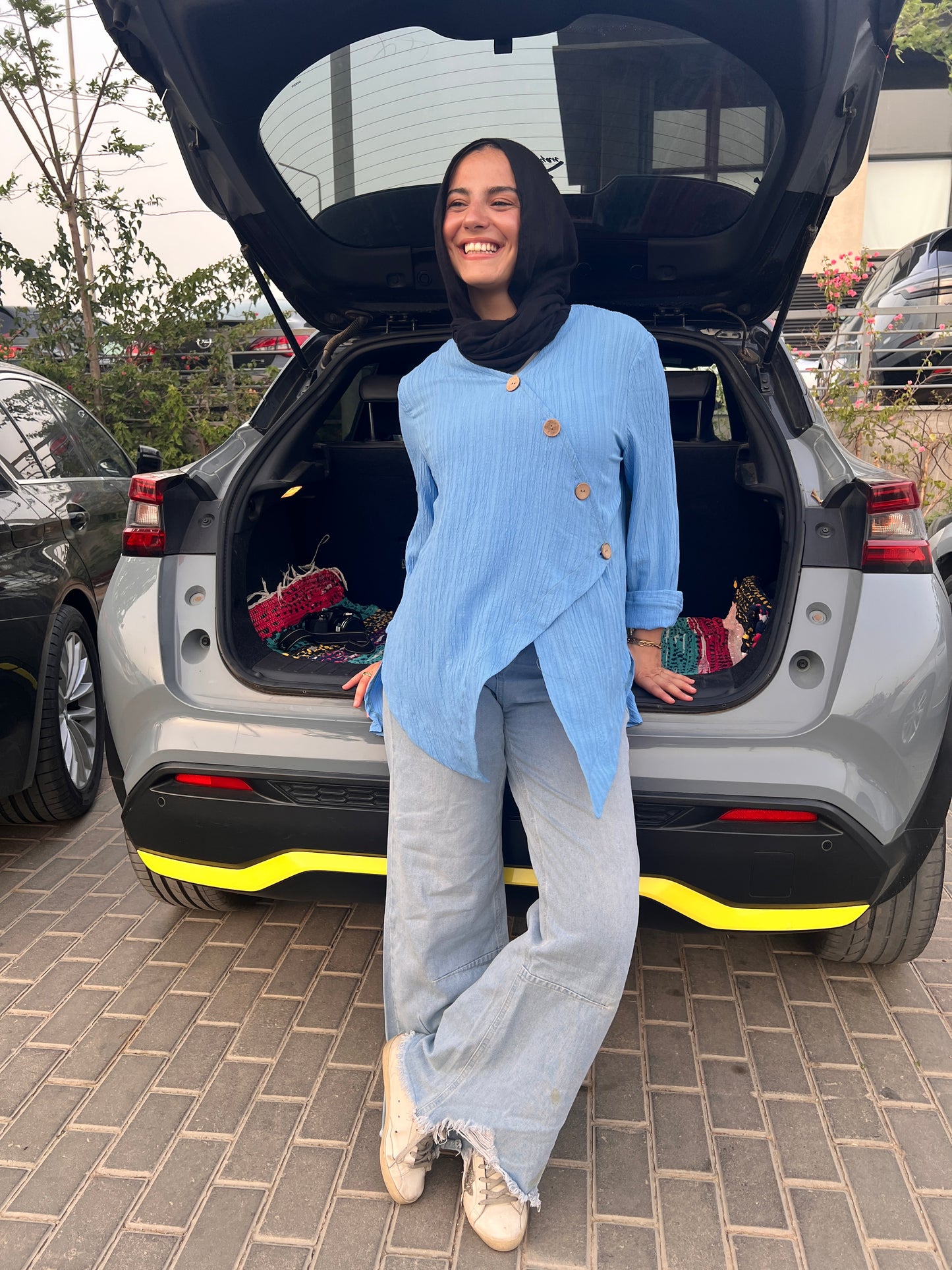 Korisha Cotton Blue Blouse