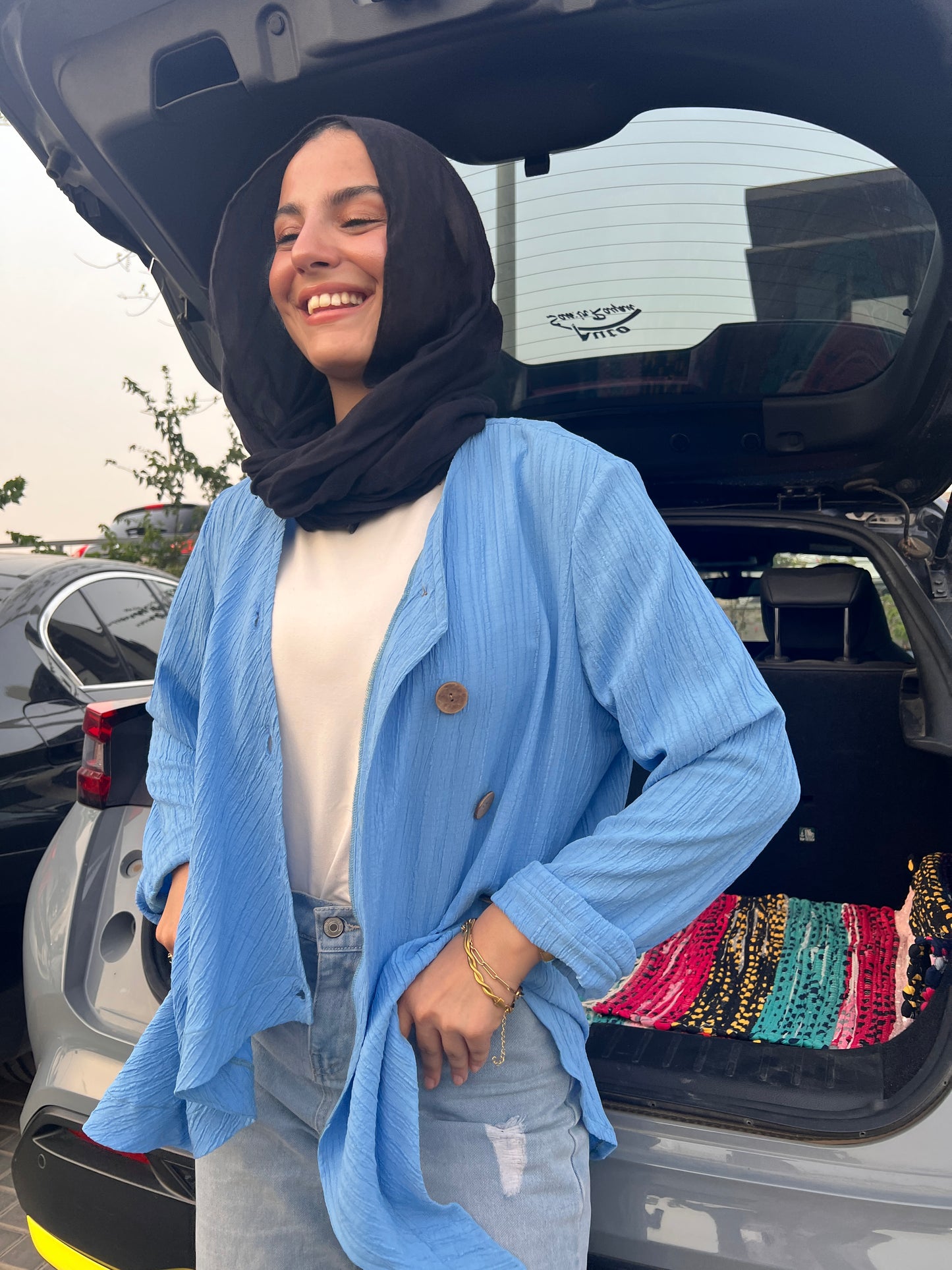 Korisha Cotton Blue Blouse