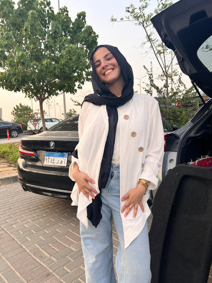 Korisha Cotton White Blouse