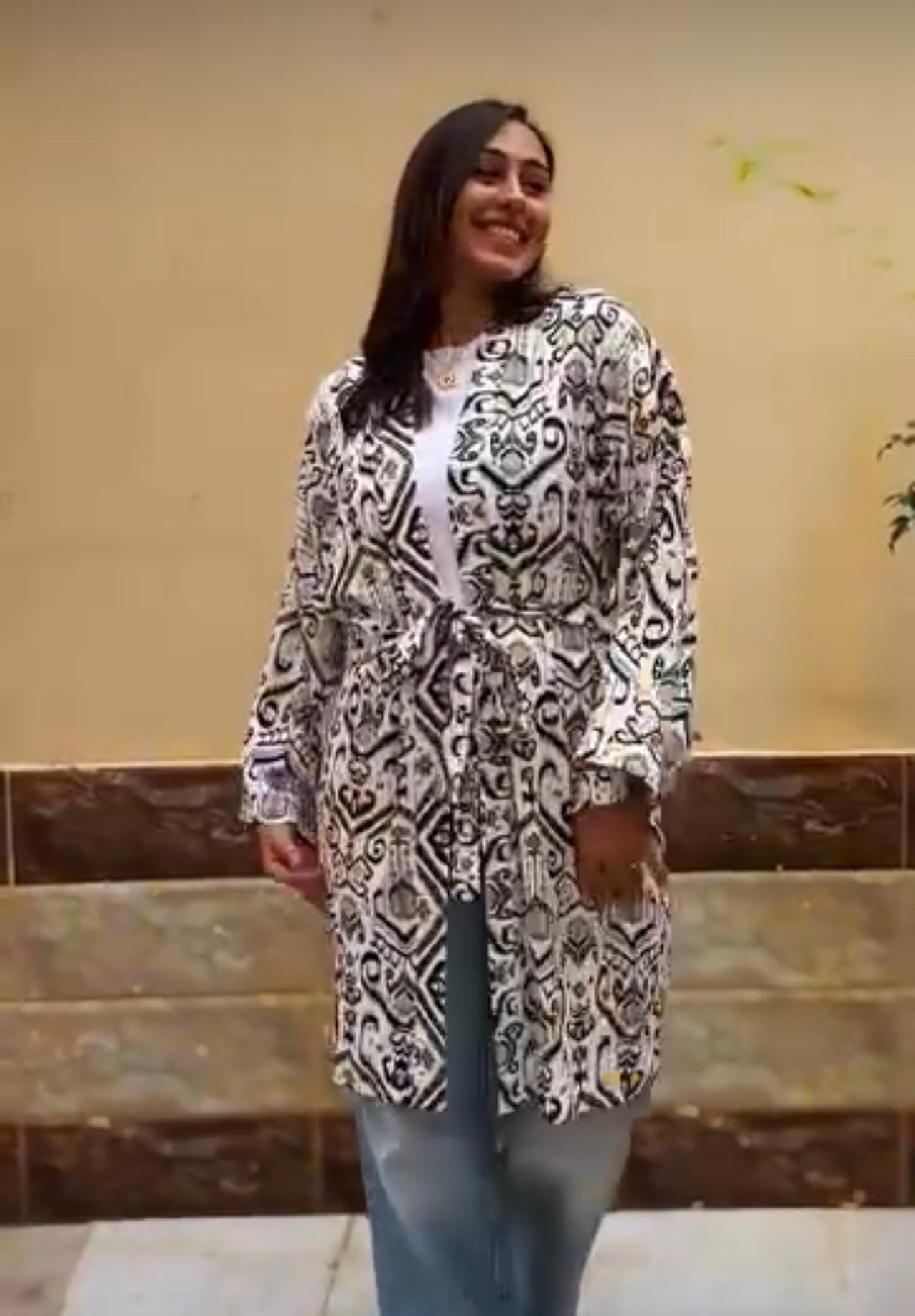 Geometric Print Cardigan