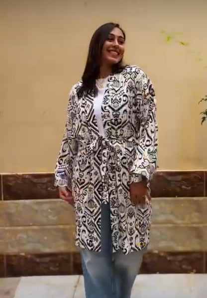 Geometric Print Cardigan