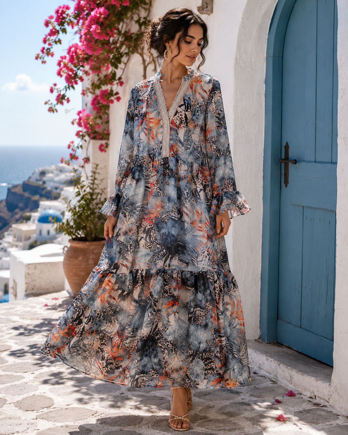 Gypsy Bloom Collection Dusty Blue  Dress