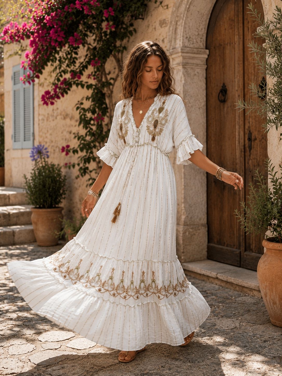 Boho Chic white dress