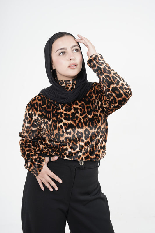 Leopard Velvet Top