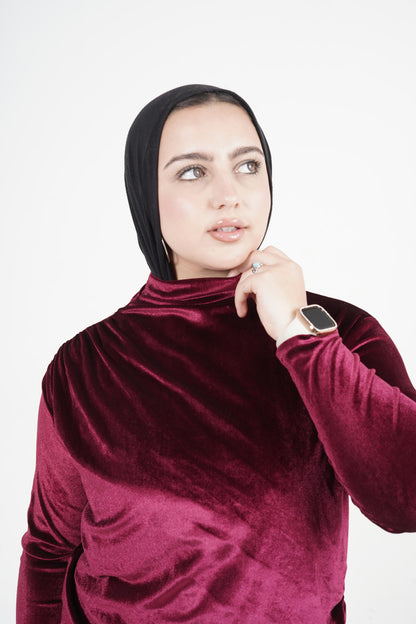 Burgundy Velvet Top